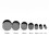 Limei Black Stud Earrings Stainless Steel 5 Pairs 5
