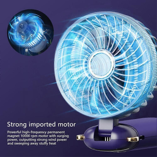 (white) Portable Hand-held Fan Mini Folding Desk Fan Cooler Cooling USB Rechargeable 2