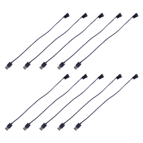 10 stuks USB naar 4-pins ventilatoradapterkabels voor computer/pc-ventilator, 5V USB naar computer CPU-ventilatorkabel 1