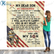 Firefighter Dad Fleece Sherpa Blanket