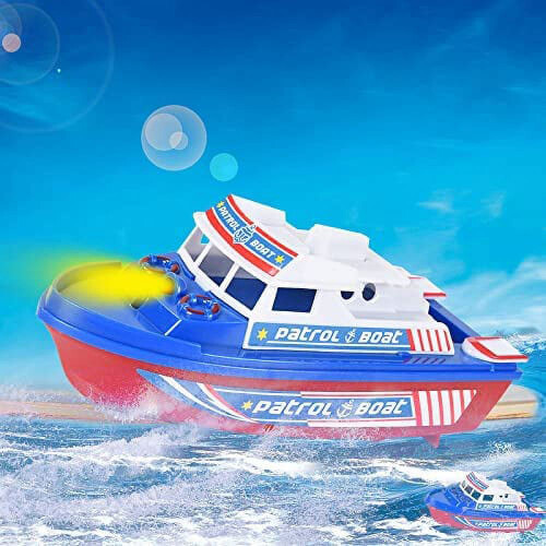 Warship Toy Boat for Bath and Pool Red 1