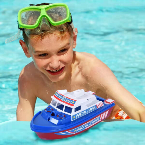 Warship Toy Boat for Bath and Pool Red 2