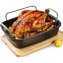 Nonstick Roasting Pan with Rack 17.2x13.5 Inch