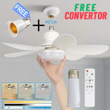 E27 Ceiling Fans with Lights , 3000K-6500K LED Light