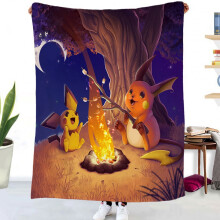 Pikachu cartoon fleece blanket soft warm 60x80 in
