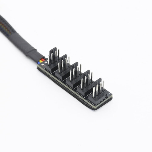 CPU cooler fan hub adapter 4-pin PWM 5-way 2