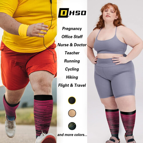 OLENNZ Wide Calf Compression Socks Knee-High 3XL 2