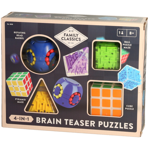 Brain Teaser Puzzle Box Gift Set Bead Barrel Ball Maze Pyramid Maze Cube Puzzle 1