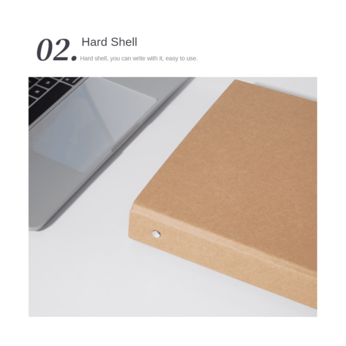 A4 kraft paper ring binder folder refillable 2 pcs 1