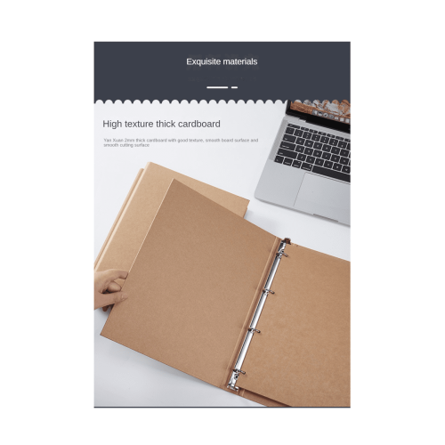 A4 kraft paper ring binder folder refillable 2 pcs 2