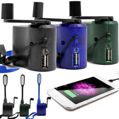 Handvevd USB-nödladdare med LED-ljus 1