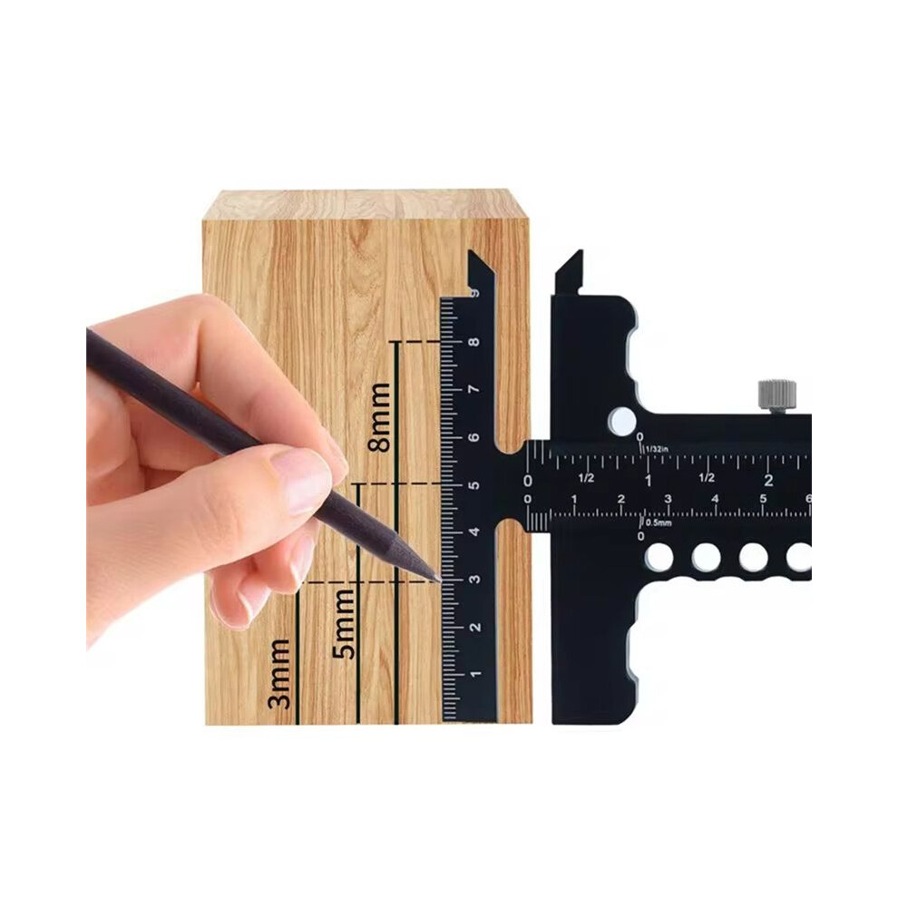 T Ruler Metal Slider Ruler Accurate Woodworker Ruler Angle Measurement Scribe Tool Woodworking Practical Carpenterb 6031253044521
