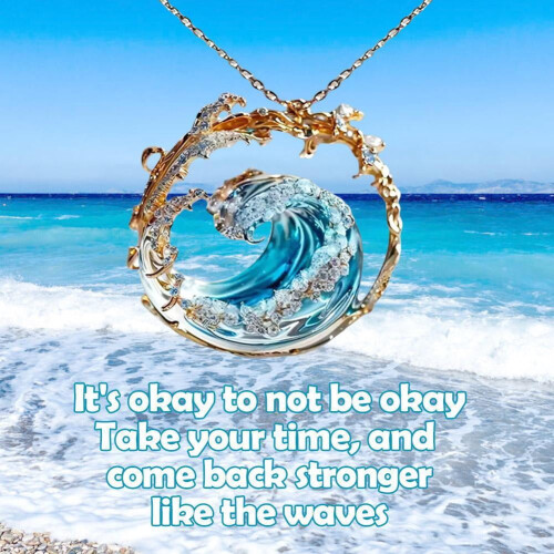 Ocean's Oath Boho Blue Wave Jewelry Set 3pcs 2