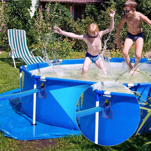 Pool Pipe Holder Mount Grey 2 Pack 2