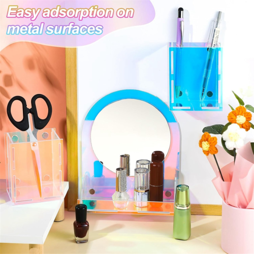 Magnetic Acrylic Locker Mirror with 2 Pen Holders 1