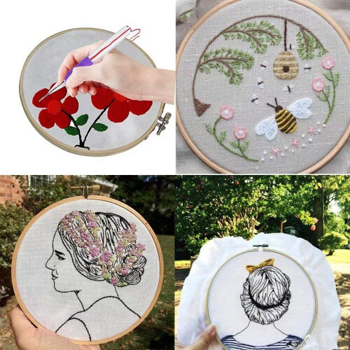 Magic Needle Embroidery Kit with 50 Threads and Tools 1