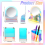 Magnetic Acrylic Locker Mirror with 2 Pen Holders 3