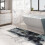 Abstract Runner Rug Indoor Non-Slip 2x8 ft Black 2