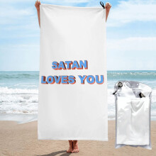 Sátán szeret téged mikroszálas strandtörölköző 30x60 hüvelyk
