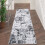 Haperlare runner rug modern abstract light gray 2 ft x 6 ft 2