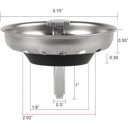 Innovire Sink Drain Strainer Stopper 3-1/2 Inch 2 Pack 1