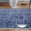Blue Modern Area Rug 2'x3' Low-Pile Non-Slip 2