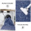 Blue Modern Area Rug 2'x3' Low-Pile Non-Slip 5
