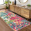Modern abstract runner rug non-slip low pile 2 ft x 6 ft red 6