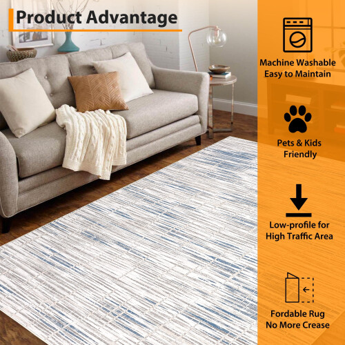 Abstract area rug for home office, non-slip, 4 ft x 6 ft 2