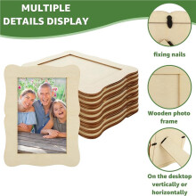 24 Pack Wooden Picture Frames 4x6,DIY Wood Picture Frames for Crafts,Unfinished Photo Frame for Christmas Thanksgiving