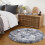 Haperlare modern circle rug soft plush dark gray 4.6 ft 6