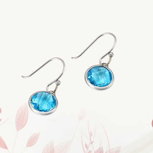 ifundom titanium steel earrings blue 1 pair 1