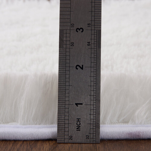 Haperlare shag runner rug 2 ft x 6 ft white 1