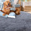 Haperlare gray round rug soft plush 3.9 ft 5