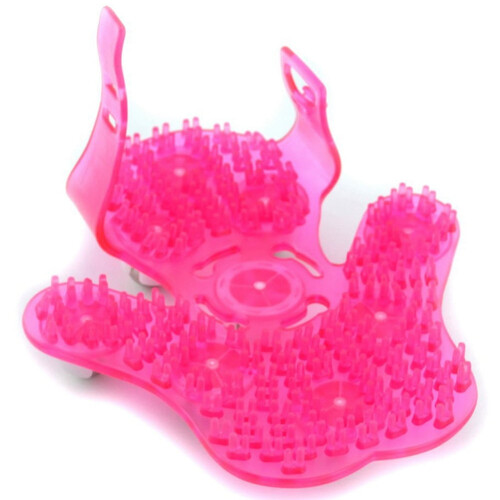 Palm-Shaped Massage Glove with 9 Roller Balls Pink 2
