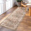 Vintage distressed washable runner rug brown 2 ft x 8 ft 2