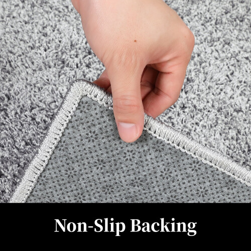 Modern shaggy runner rug with rubber backing 2 ft x 8 ft 2