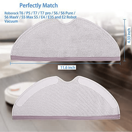 Microfiber Mop Pad for Roborock S5/S6 Series 8 Pack 2