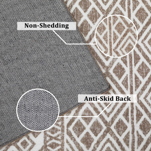 Boho Moroccan rug washable non-slip soft abstract carpet 2' 2
