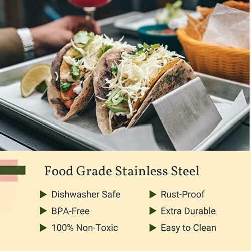 Taco Holders U-Shaped Stand for Shells, Includes Recipe Book 2