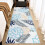 Washable floral rug gray blue 2 ft x 6 ft 4