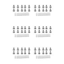 60Pcs Ceramic Tube Sleeves and 60Pcs Metal Connector Adapters for Fiber Optic Visual Fault Locator