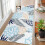 Washable floral rug gray blue 2 ft x 6 ft 5