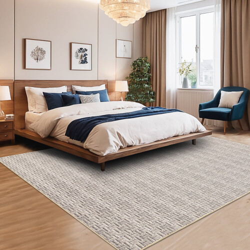 Area Rug Woven Beige 5' x 7' 2