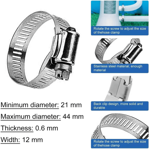 ICERUN pool pump replacement hose 59" L  1.25" D with 2 1
