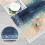 Modern washable runner rug blue 2 ft x 6 ft 6