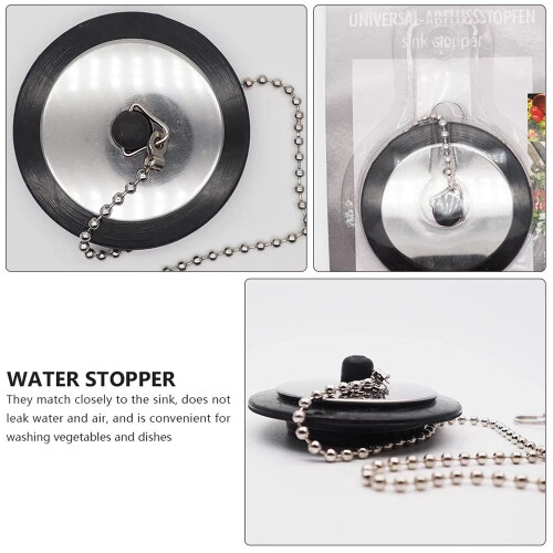Tub Drain Plug with Chain Universal 5-Pack 2