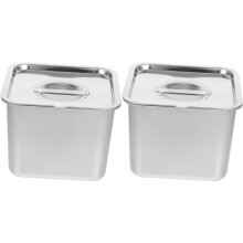 2X Récipient à Glace en Acier Inoxydable avec Couvercle Hermétique, Conservation de la Fraîcheur, Boîte de Conservation Polyvalente pour Desserts