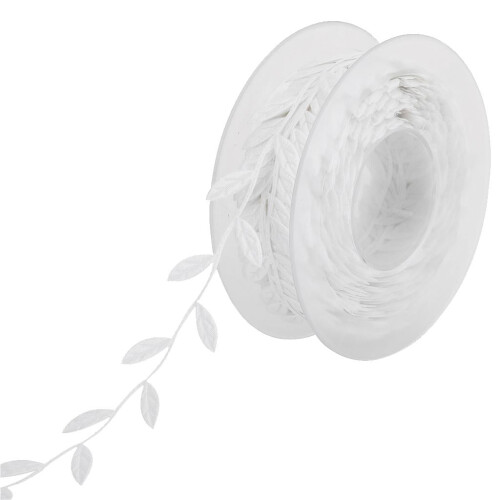 Artificial Silk Leaf Ribbon 15 m White 1
