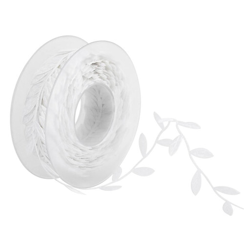 Artificial Silk Leaf Ribbon 15 m White 2